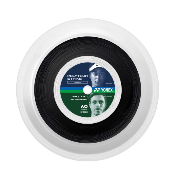 Rollo de Cuerdas Yonex Poly Tour Strike 1.30 Negro