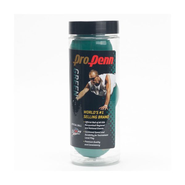 Tubo 3 Pelotas Racquetball Pro Penn Green