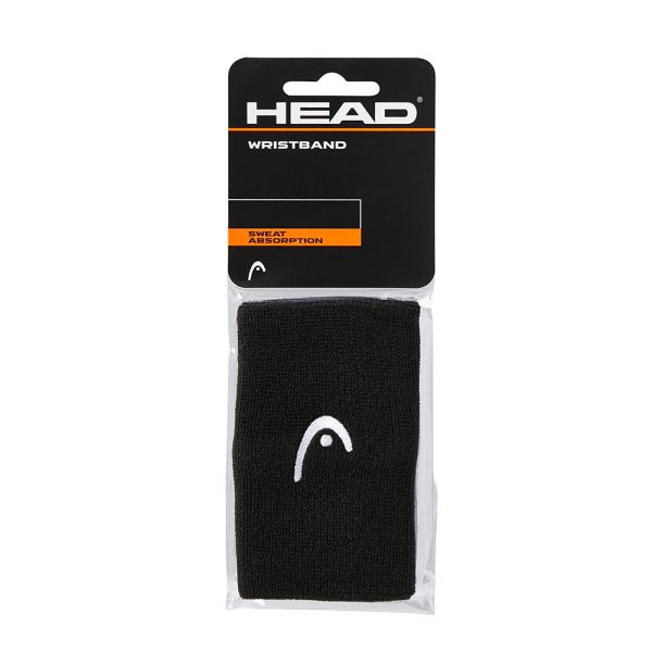 Muñequera Head Wristband Larga Negro 2 Unidades New